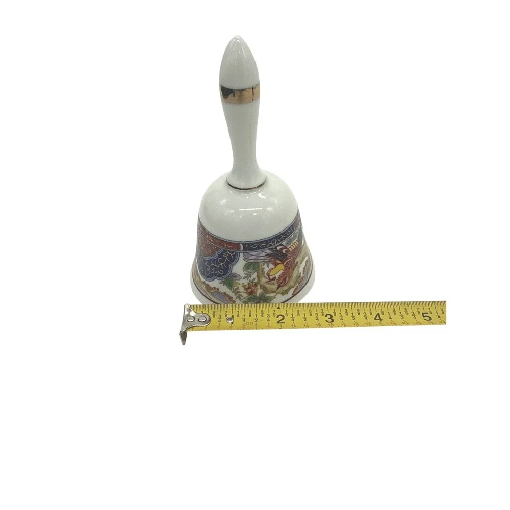 Heritage Mint Vintage Imari Porcelain Dinner Bell Gold Trim Hand Painted